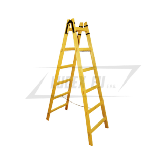 Rebrík DRD A 9 priečkový, 299 cm, drevený, 1 retiazka